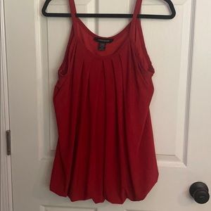 Ashley Stewart red pleated balloon bottom tank